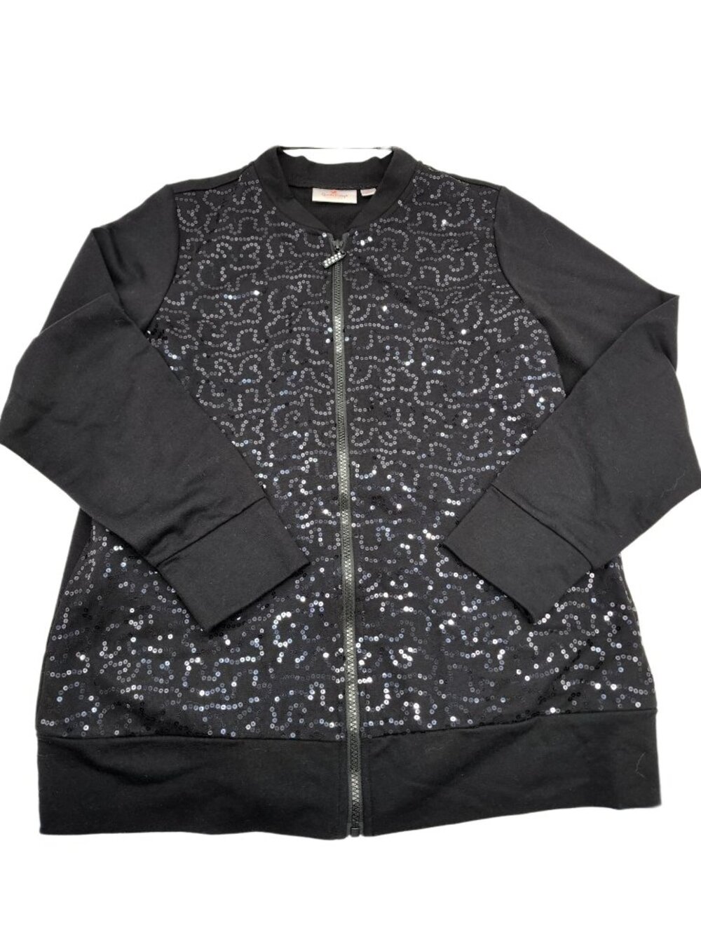 The Quacker Factory Womens Sparkle Black Jacket size Med